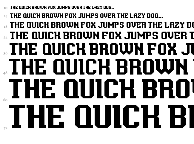 Baxter's Slab font waterfall